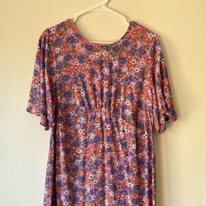 Pink floral maternity dress